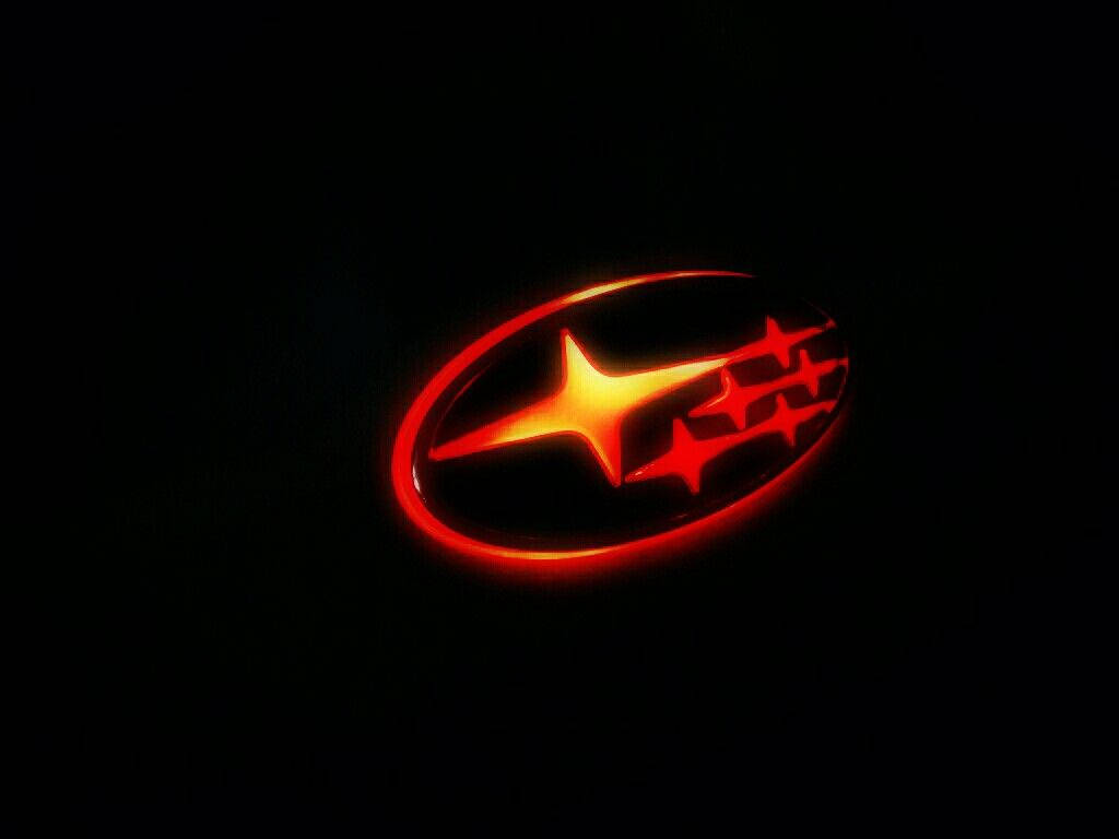 Subaru Logo Glowing Red Wallpaper