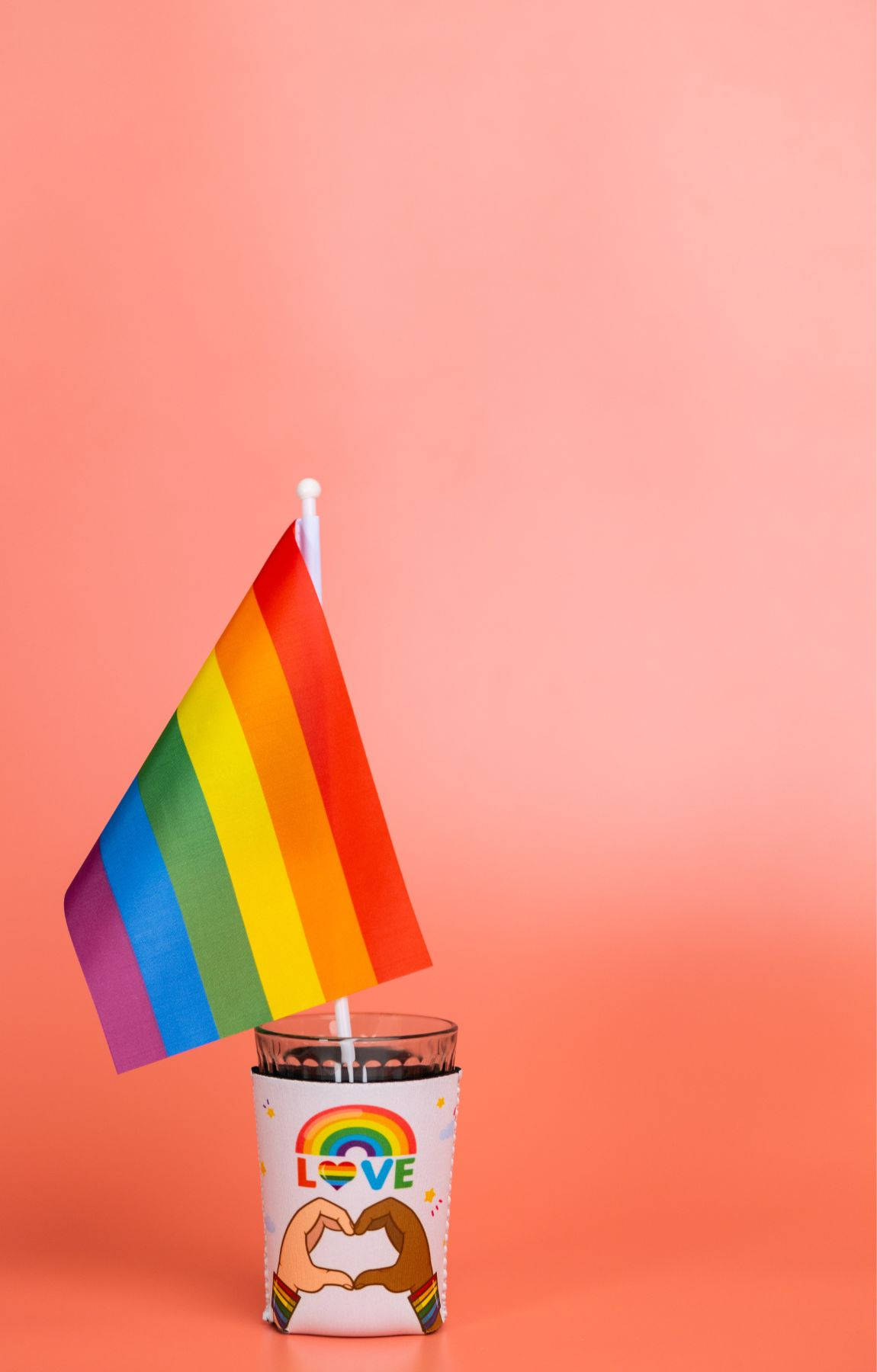 Subtle Lgbt Flag On Glass Wallpaper