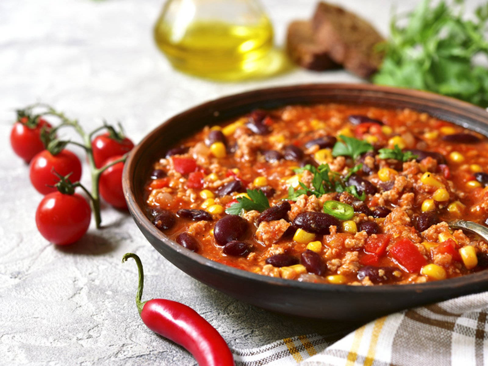 Succulent Chili Con Carne With Fresh Ingredients Wallpaper