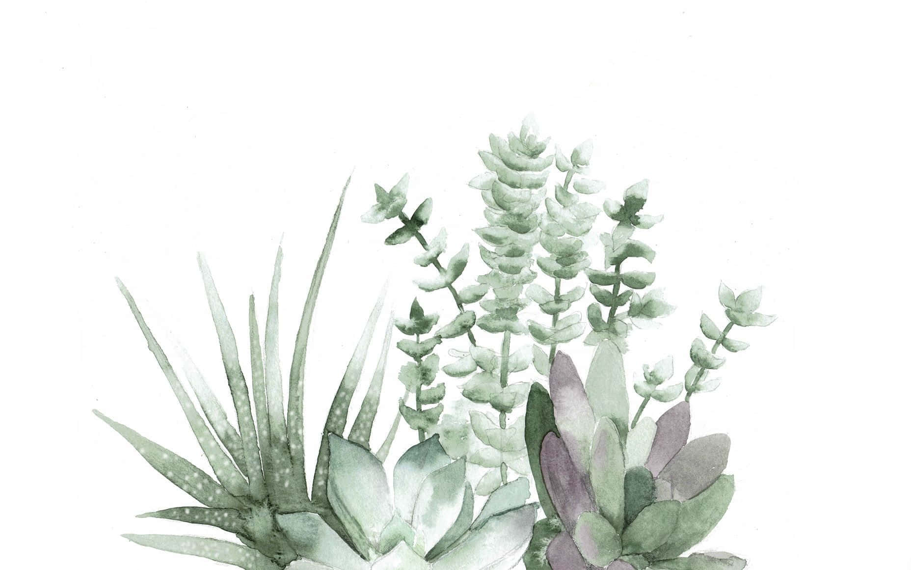 Succulents Plant Aesthetic Desktop Wallpaper