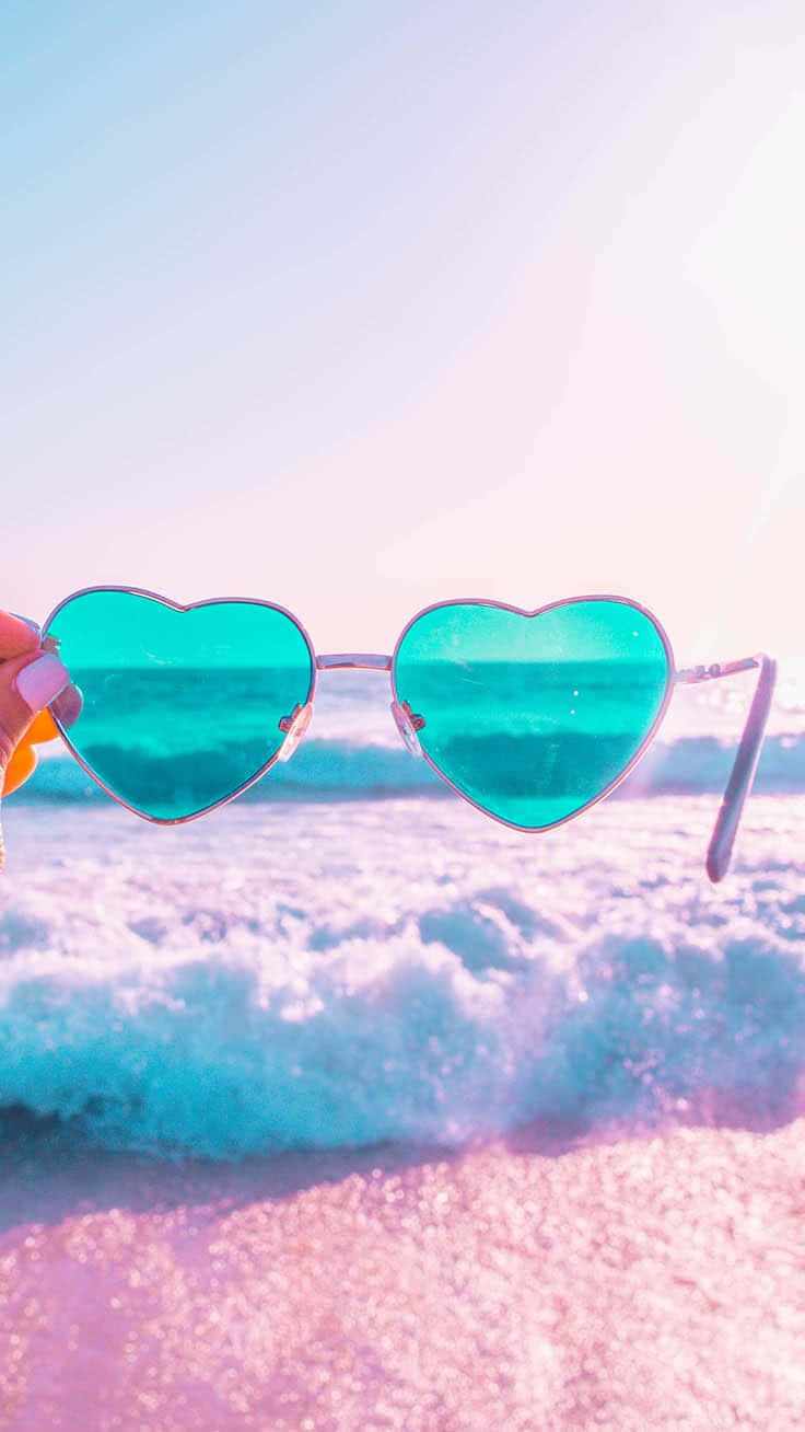 Summer Fun Heart Shaped Glasses Wallpaper