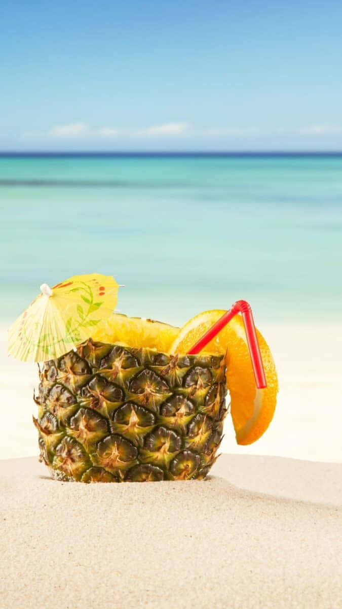 Summer Fun Pineapple Drink Wallpaper