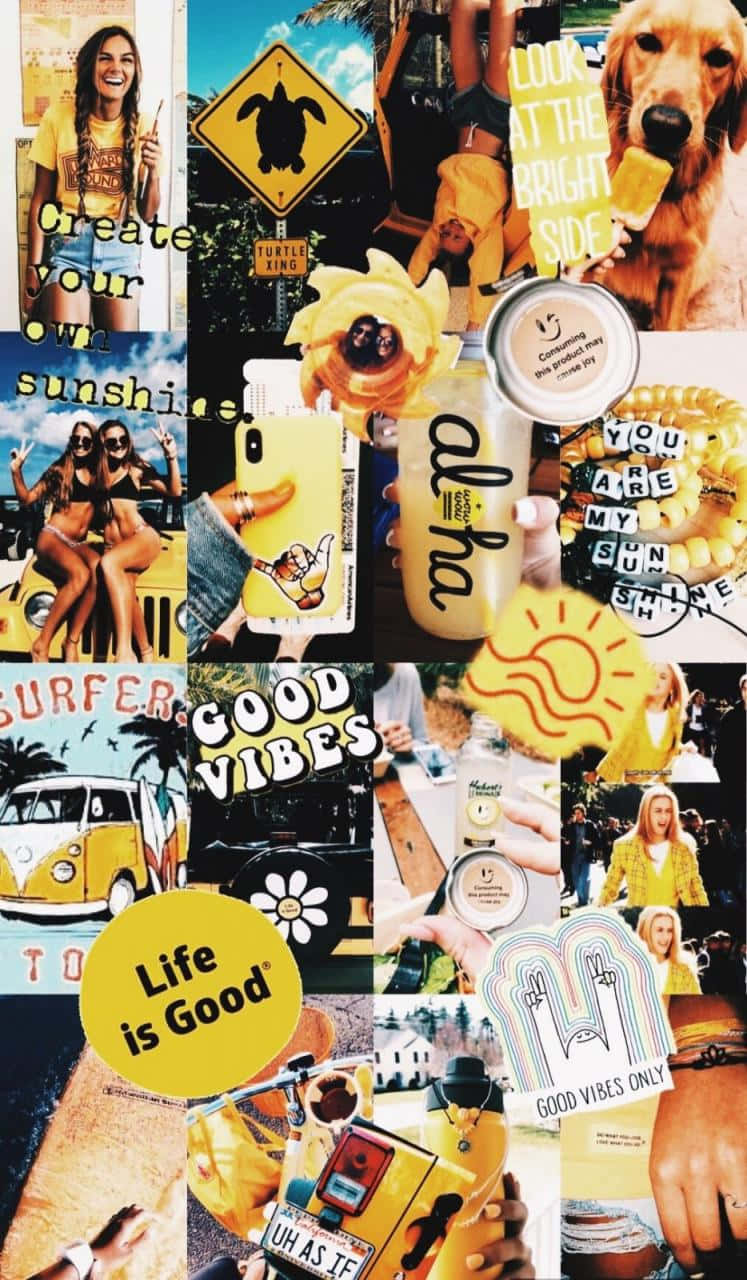 Summer Season Photomontage 70s Aesthetic Desktop Wallpaper