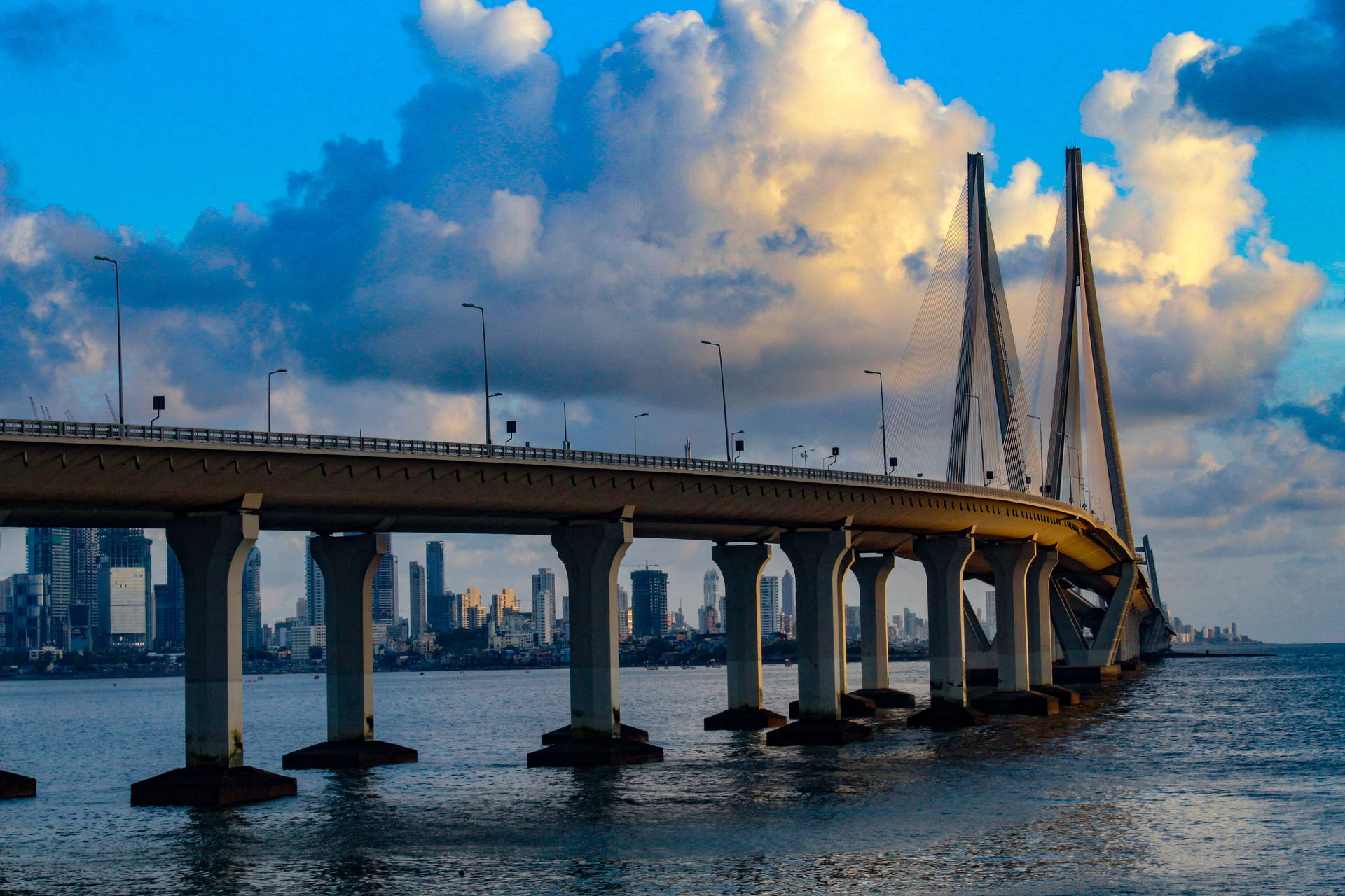 Bandra Worli sea link Mumbai City Skyline Wallpaper