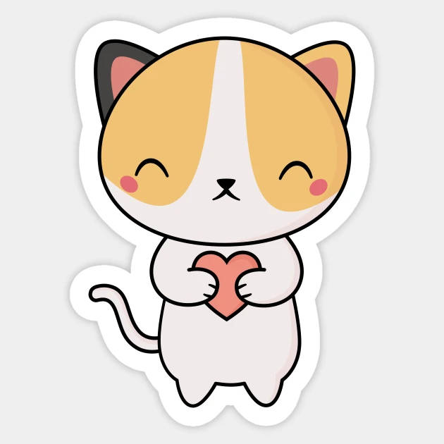 Super Cute Cat Holding Kawaii Heart Wallpaper