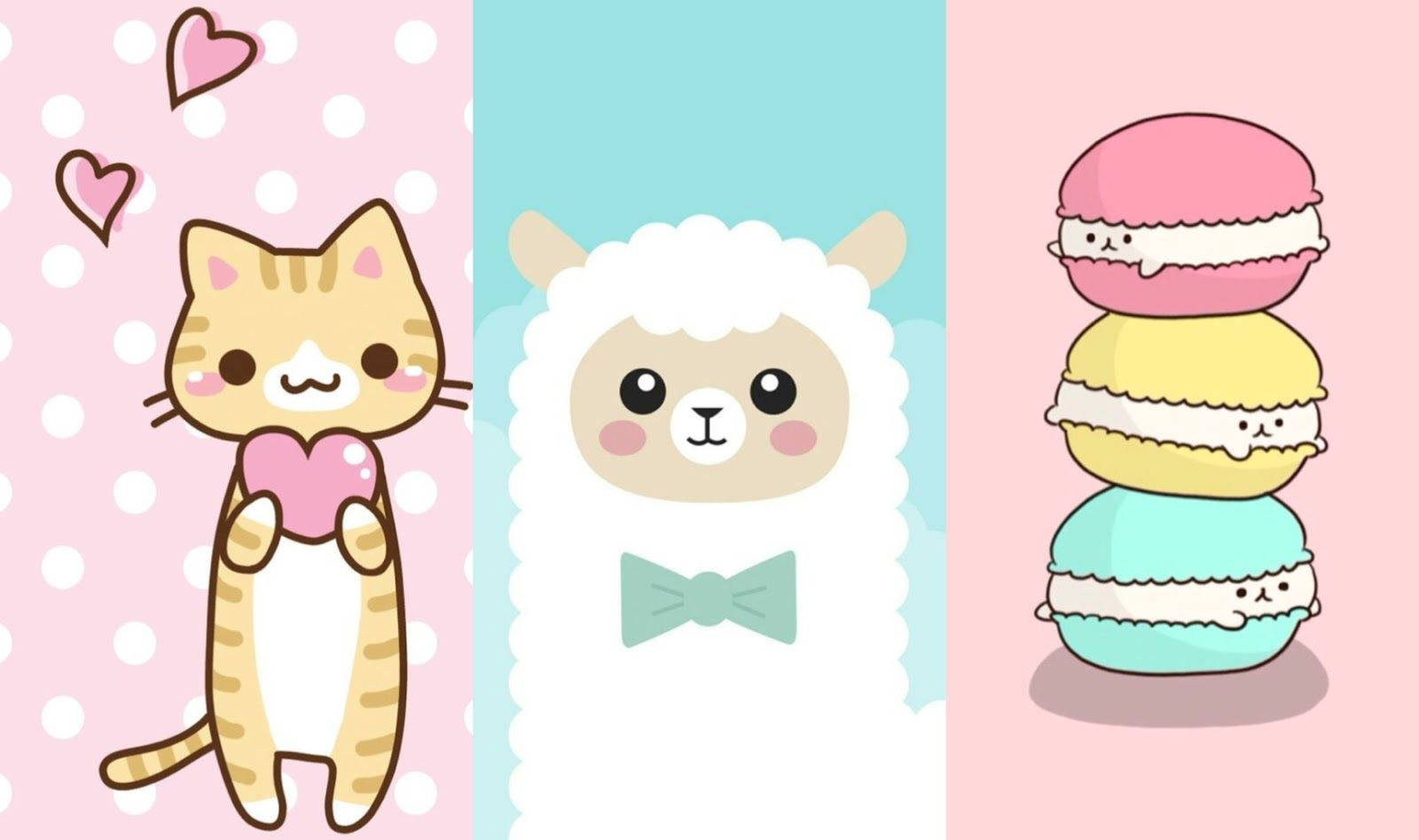 Super Cute Kawaii Pastel Characters Wallpaper