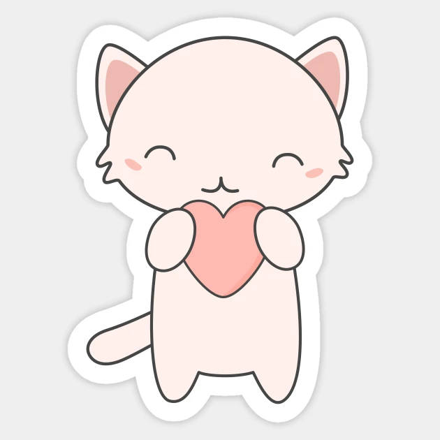 Super Cute Kitten Holding Kawaii Heart Wallpaper