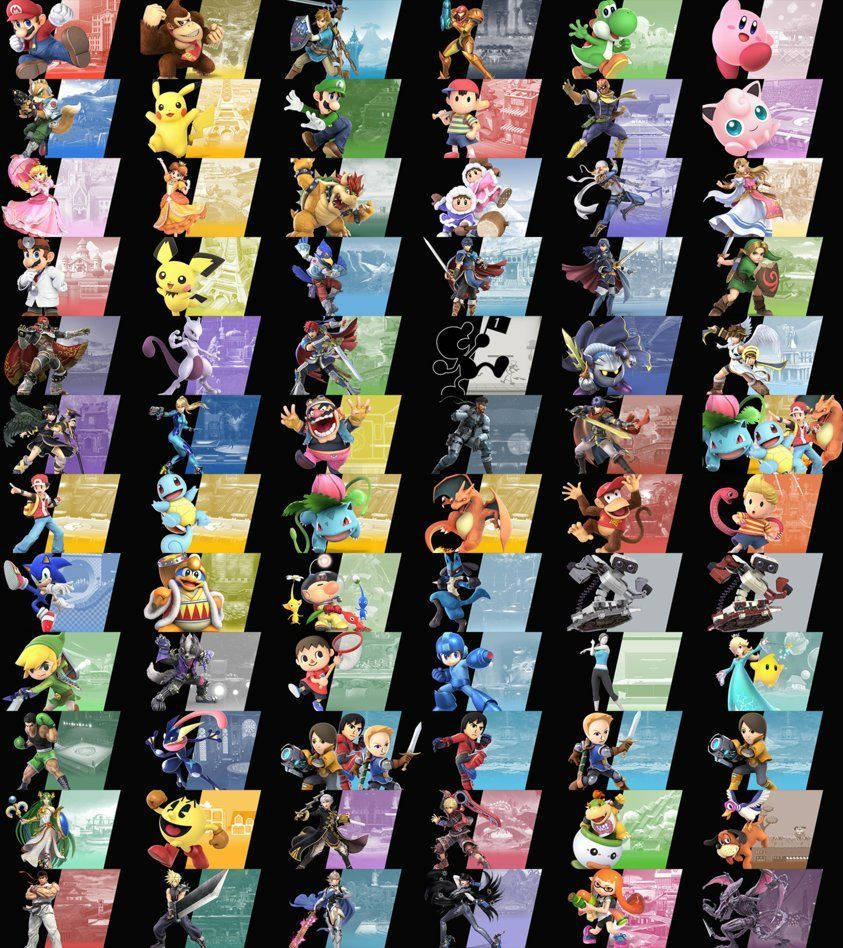 Super Smash Bros Ultimate Colorful Catalogue Wallpaper
