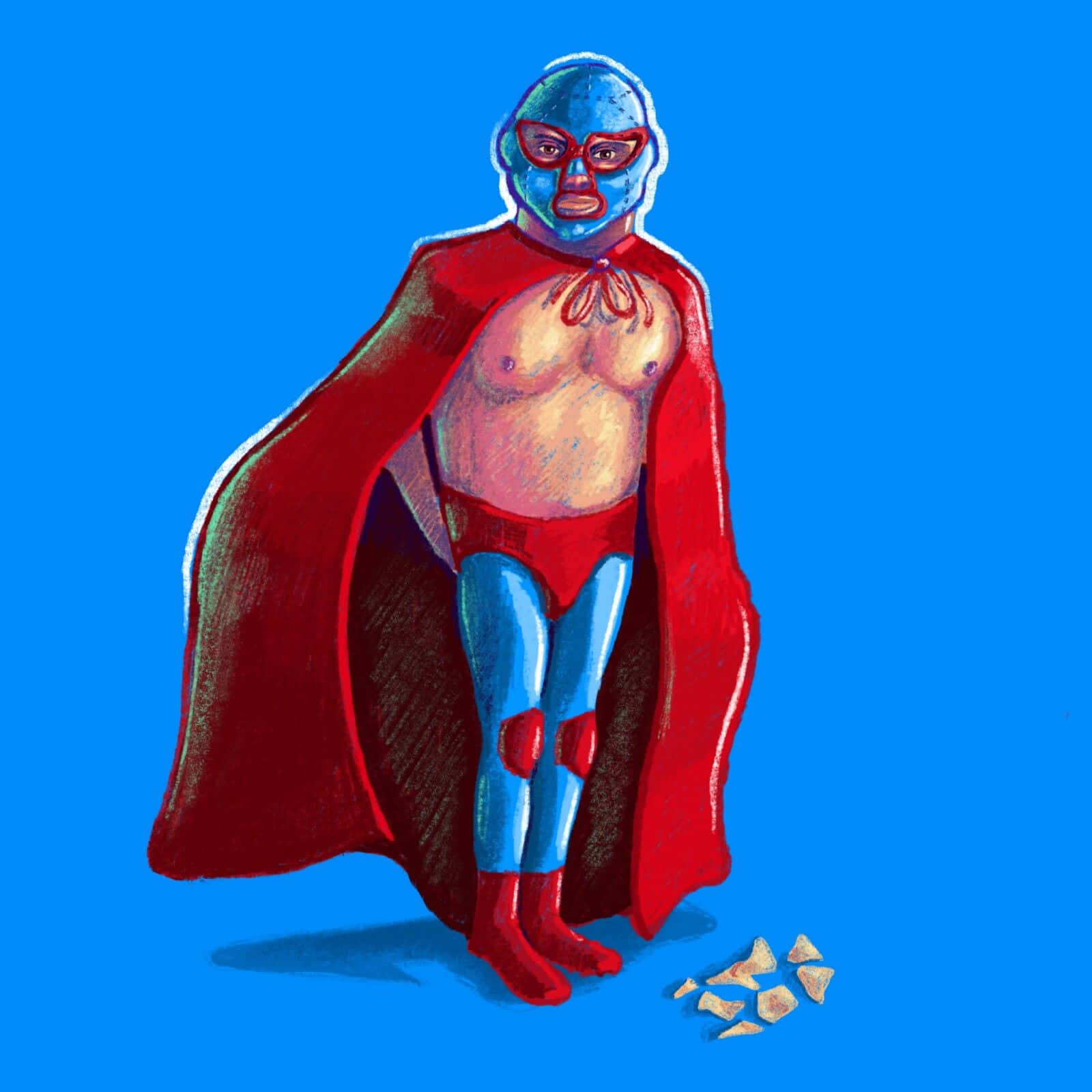 Superhero Nacho Chips Illustration Wallpaper