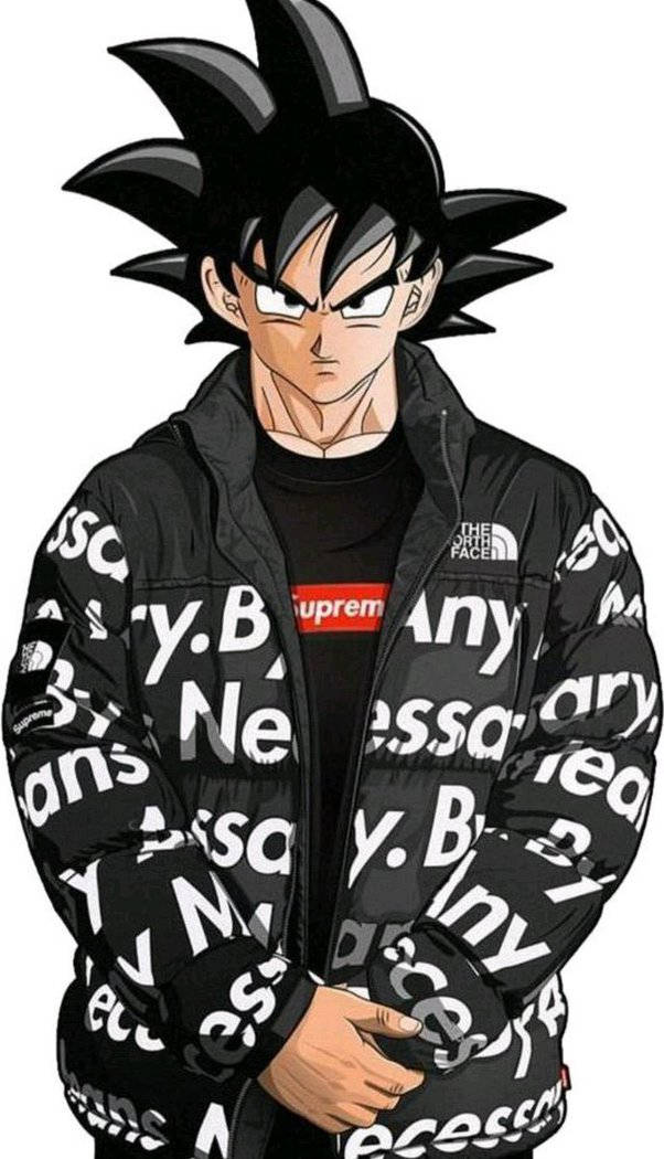 Superhero Supreme Goku In Black Jacket Wallpaper