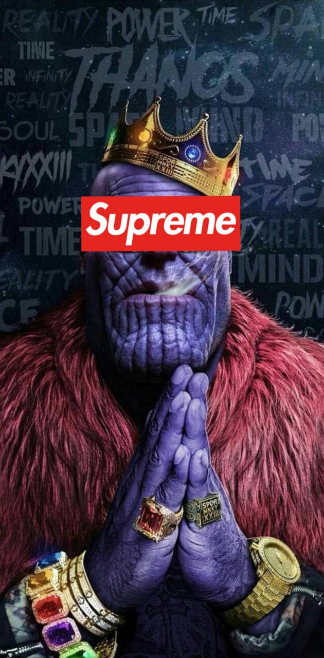 Superhero Supreme Villain Thanos With Crown Wallpaper