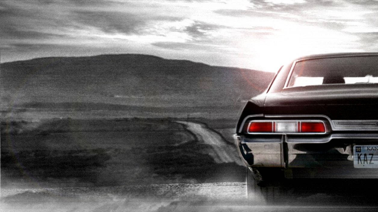 Supernatural Car In Lonely Road Wallpaper