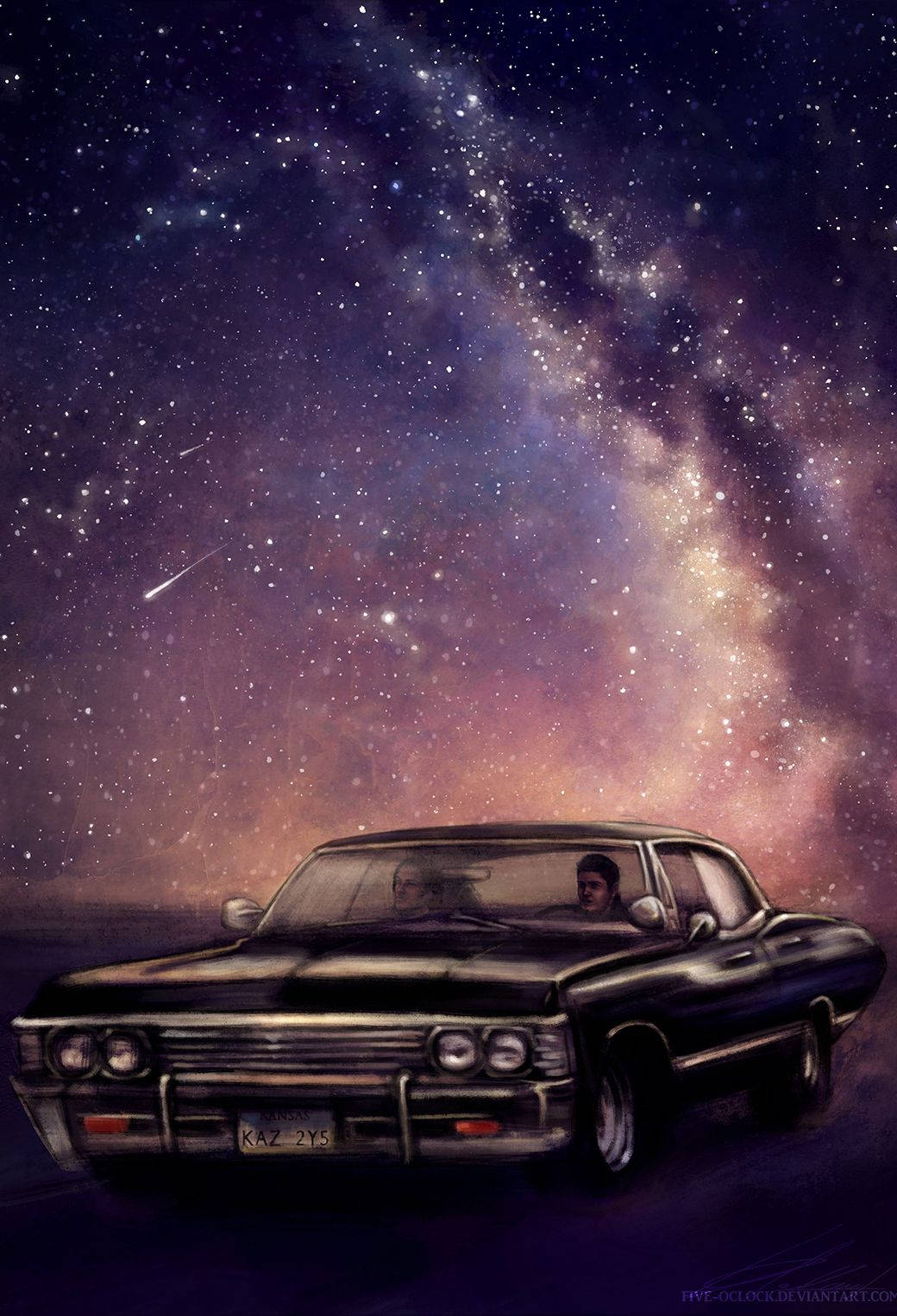Supernatural Sam And Dean Under The Stars Wallpaper
