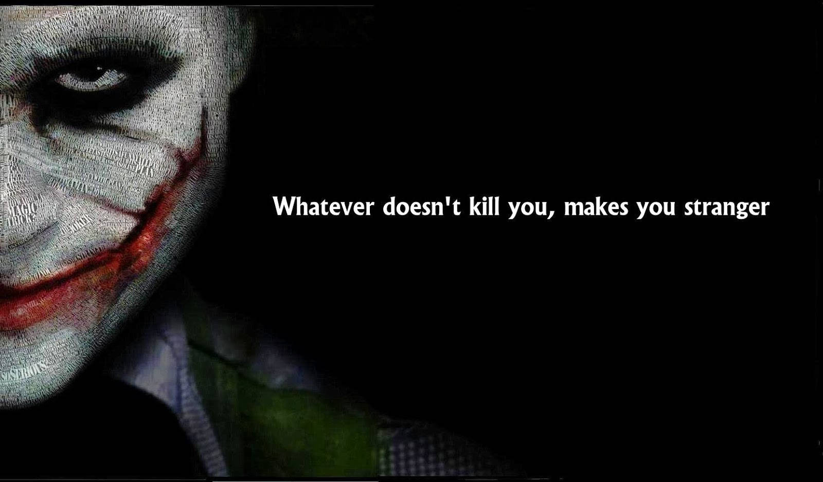 Supervillain Joker With Batman Quotes Wallpaper