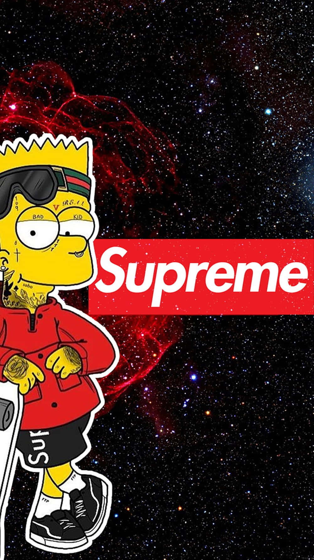 Supreme Bart Simpson Galaxy Wallpaper