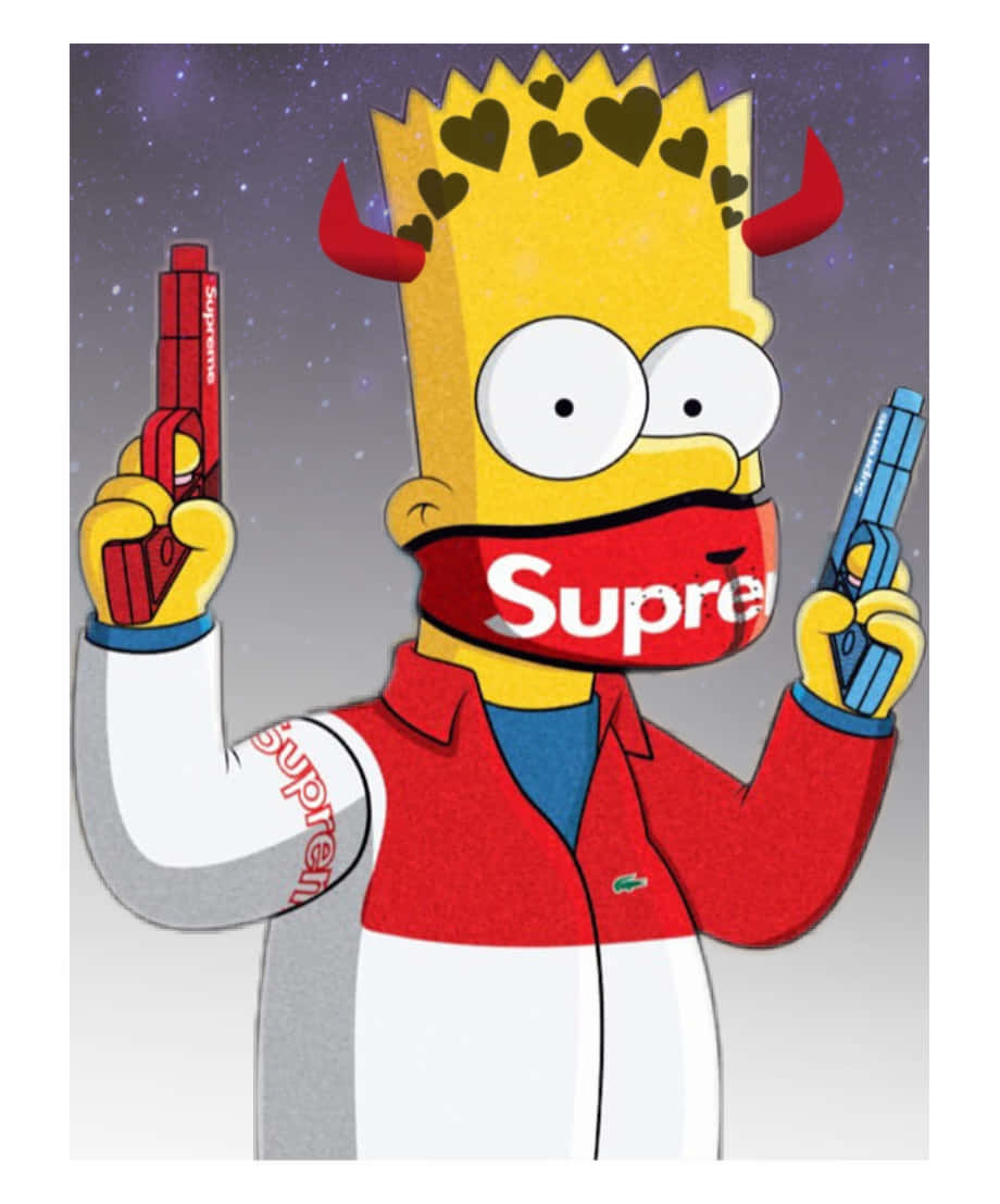 Supreme Bart Simpson, Iconic Streetwear Style Wallpaper