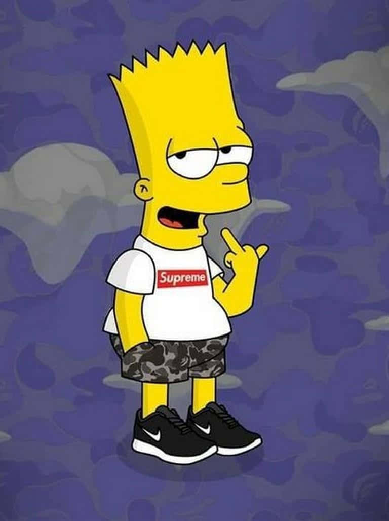 Supreme Cartoon Bart Simpson Wallpaper