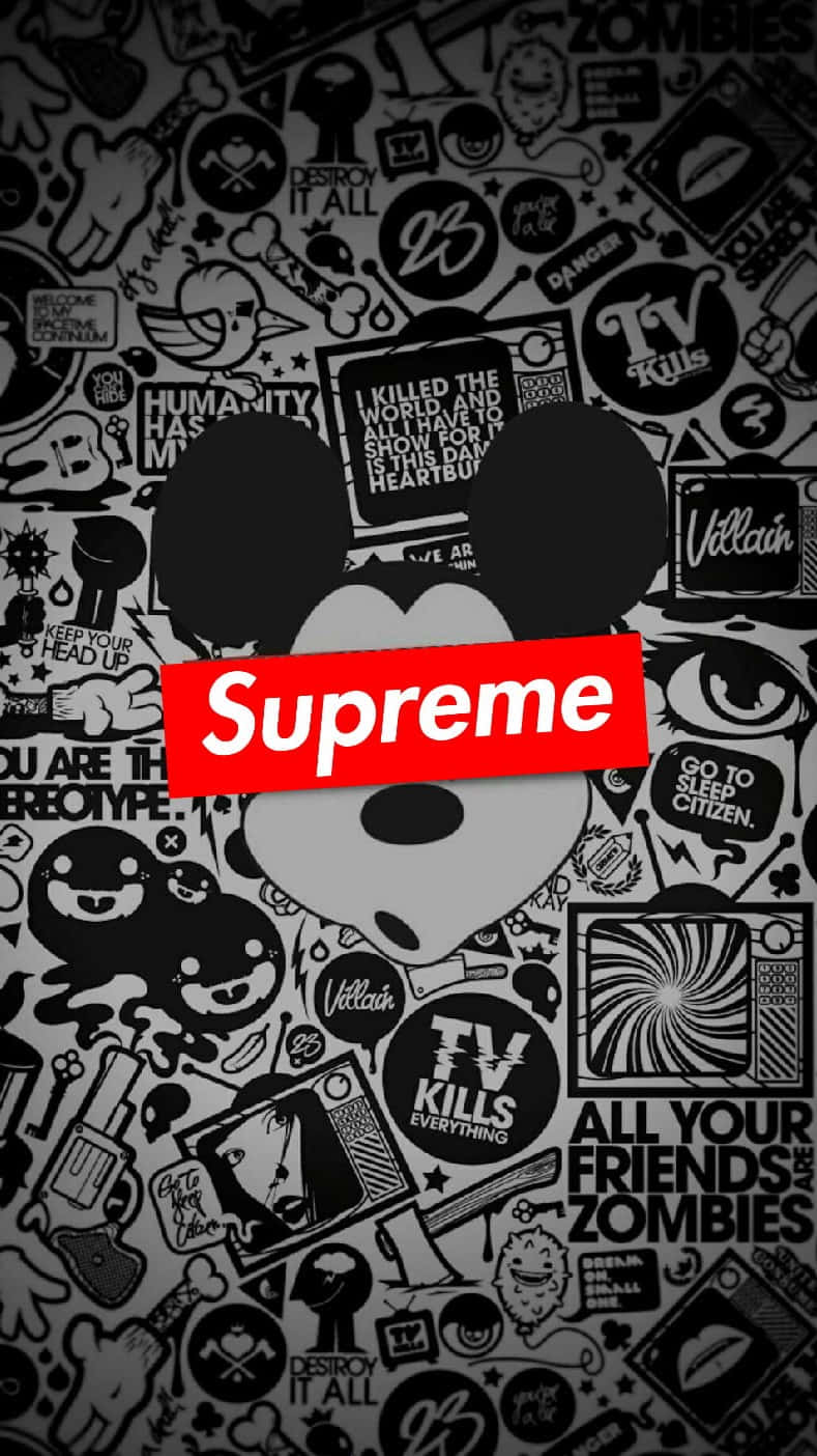 Supreme Cartoon Mickey Mouse Wallpaper