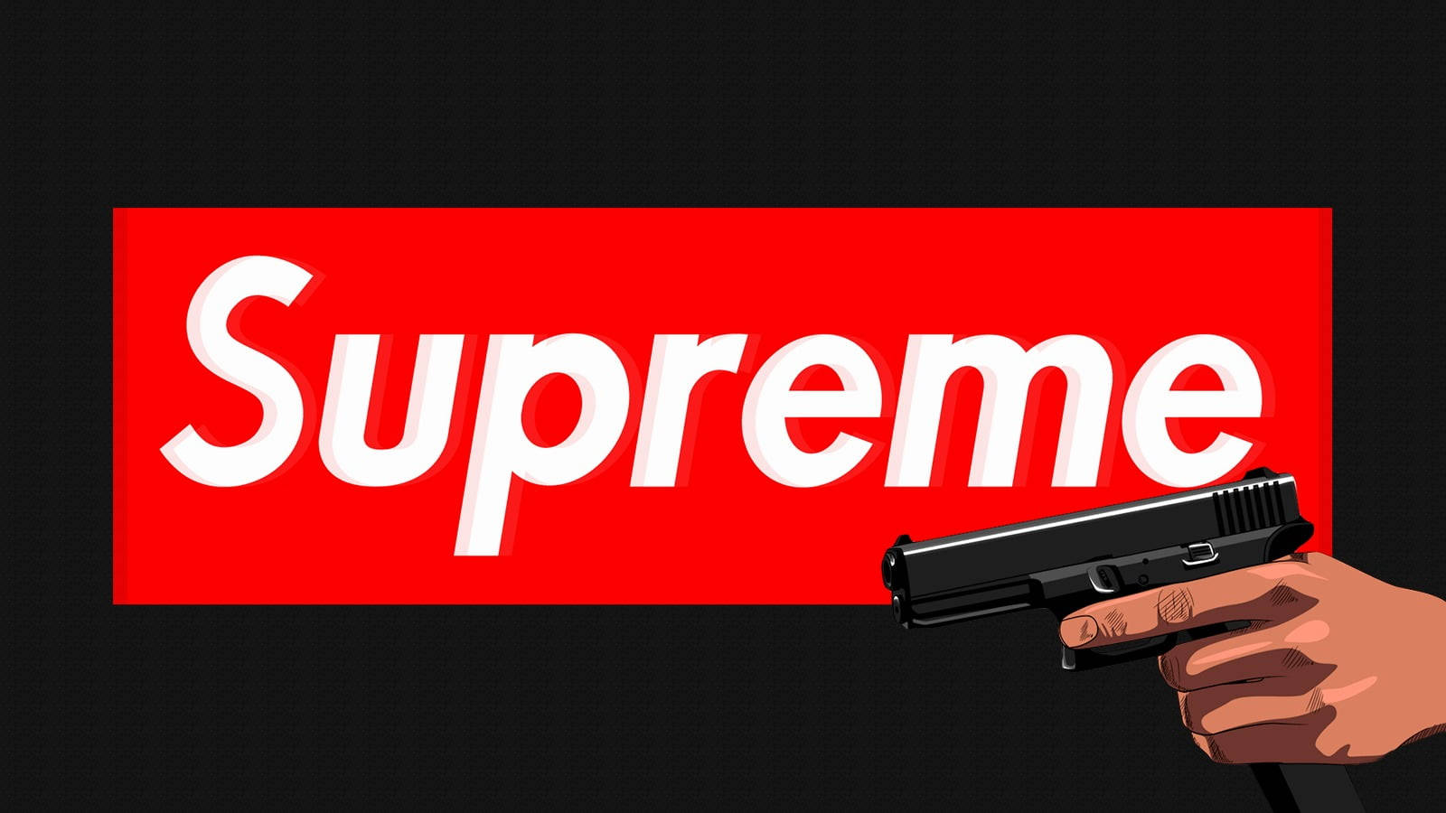 Supreme Laptop With Vibrant Backdrop Wallpaper