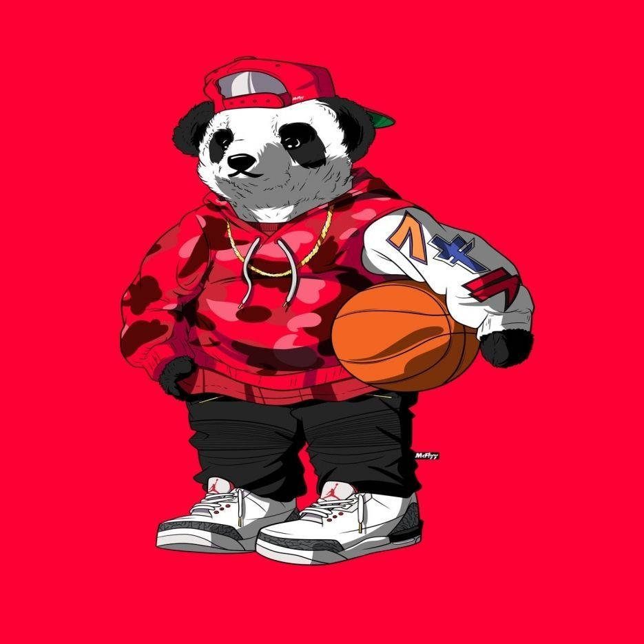 Supreme Panda Dope Cartoon Wallpaper