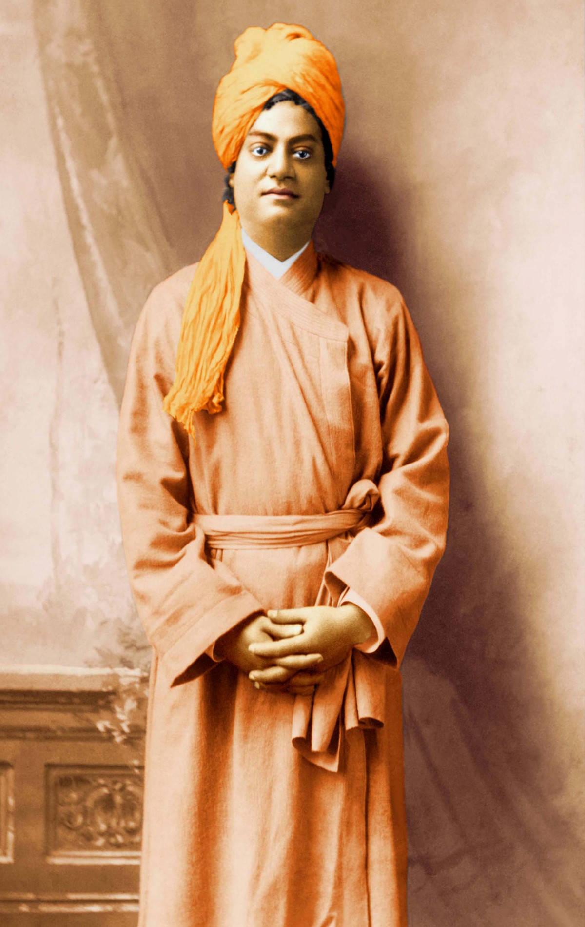 Swami Vivekananda Colored Portrait Wallpaper