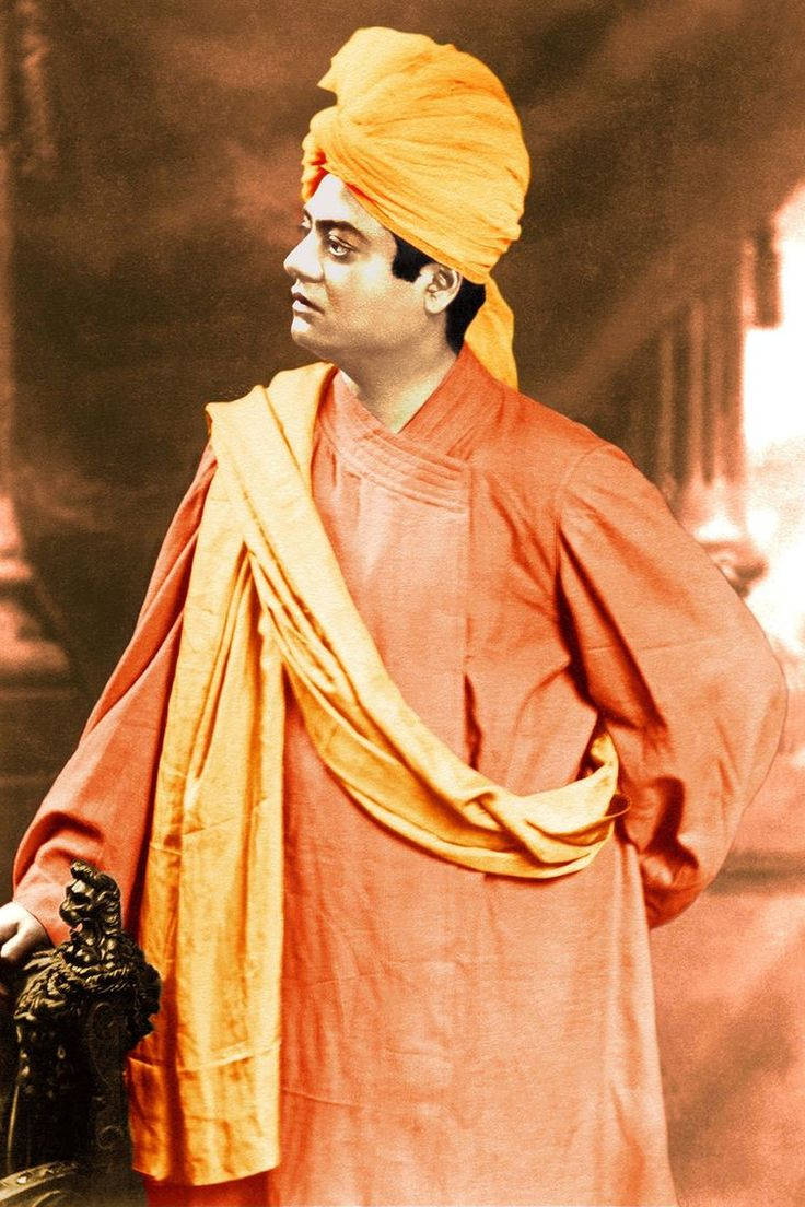 Swami Vivekananda In Traditional Garb Wallpaper