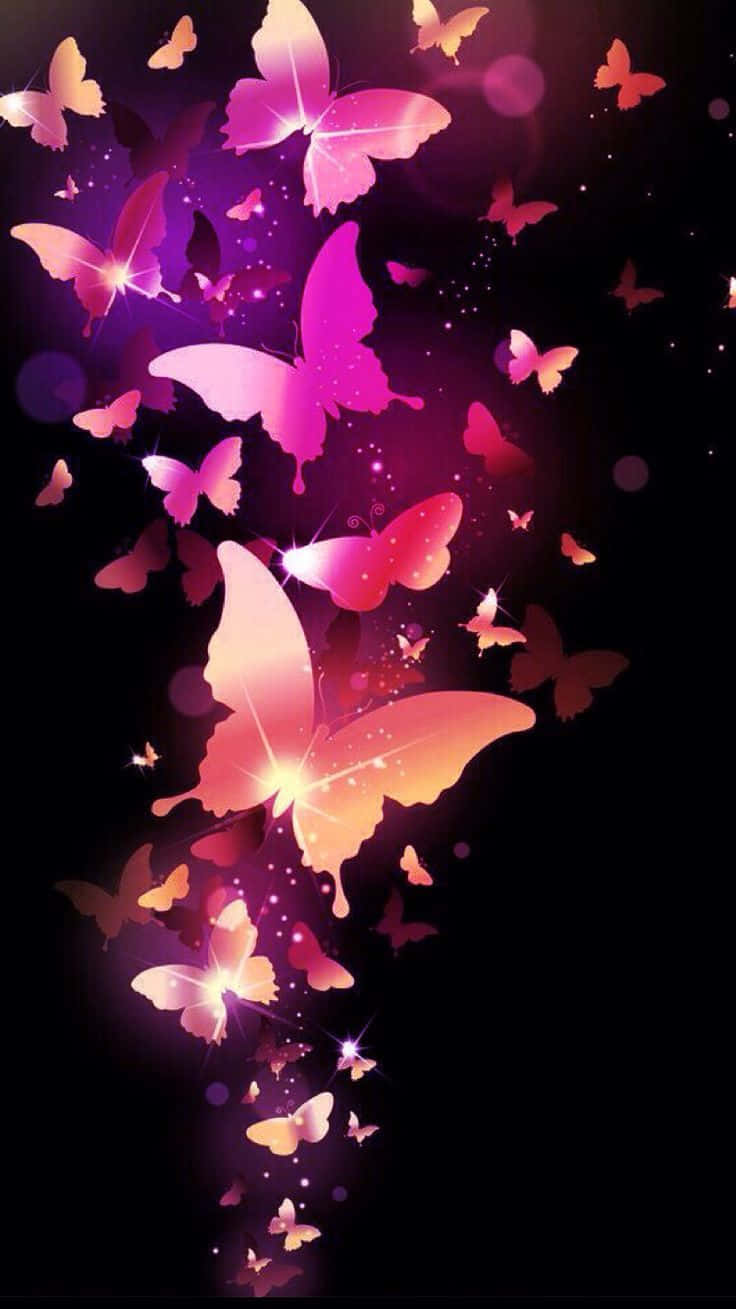 Swarm Of Cute Purple Butterfly Wallpaper