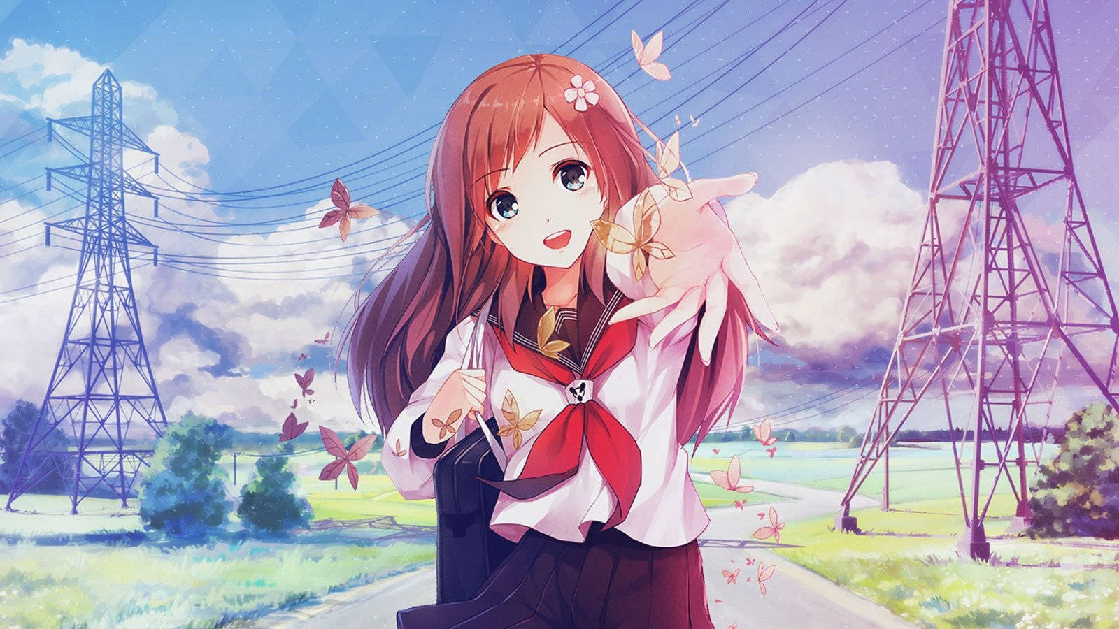 Sweet Anime Girl Full Hd 1600x900 Wallpaper