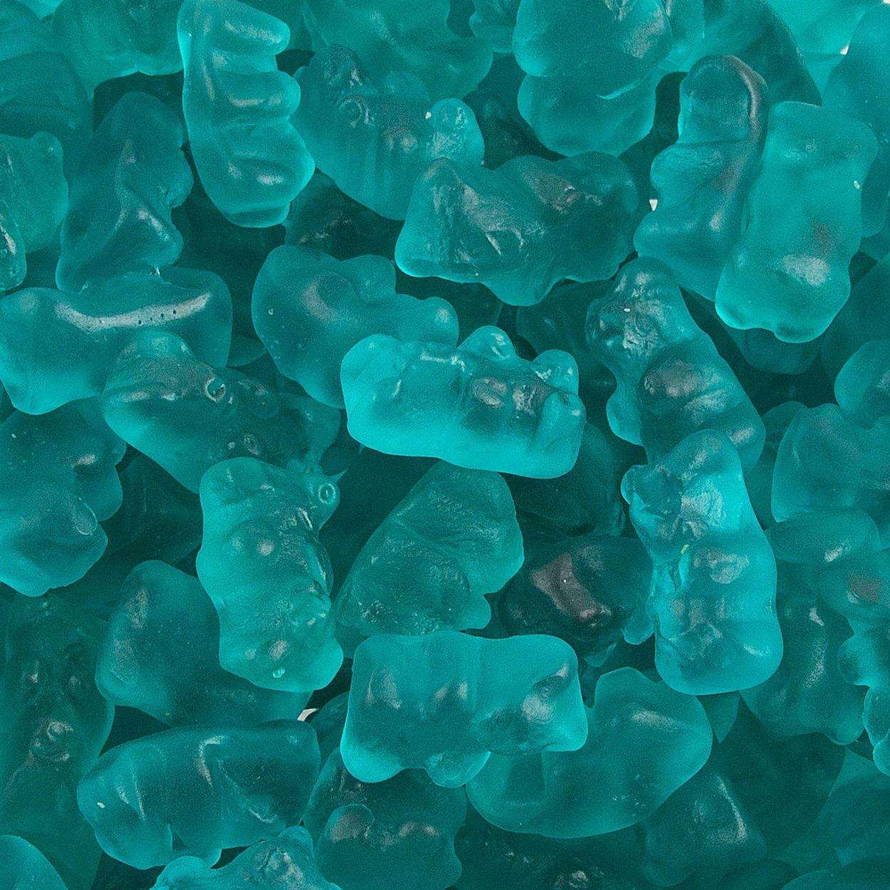 Sweet Gummy Bears Aesthetic Teal Wallpaper