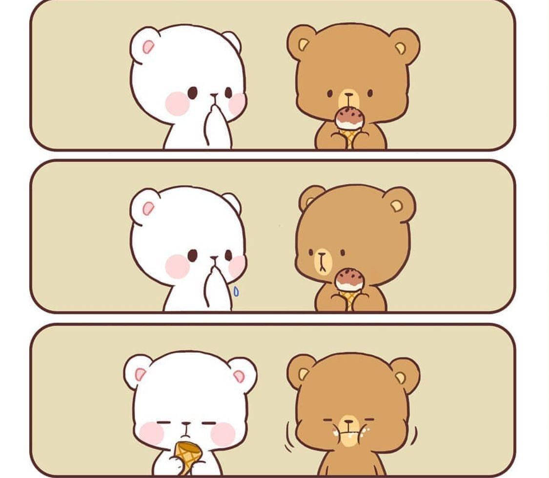 Sweet Moments With Milk And Mocha Bears Wallpaper