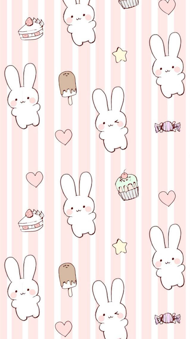 Sweets And White Rabbits Wallpaper
