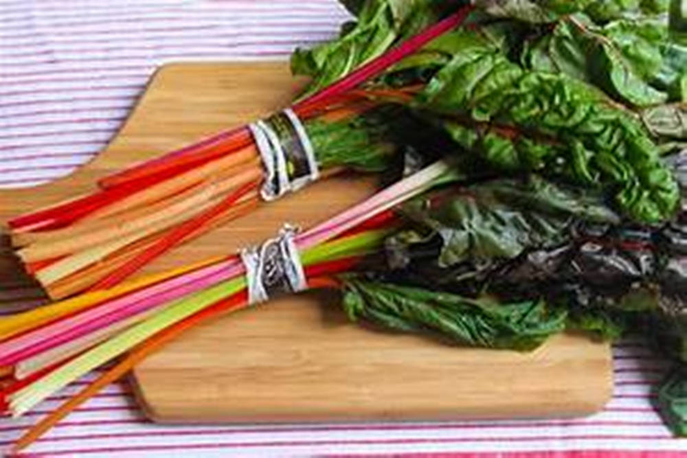 Swiss Chard Vegetables Striped Cloth Wallpaper