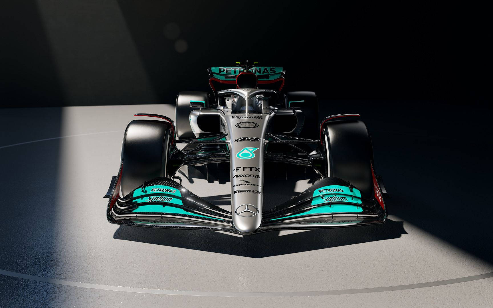 Take Your F1 Racing Experience Anywhere With The Mercedes-f1 Themed Iphone. Wallpaper