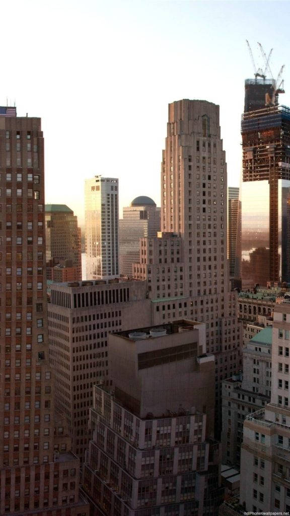 Tall Brown Buildings In New York Iphone Wallpaper