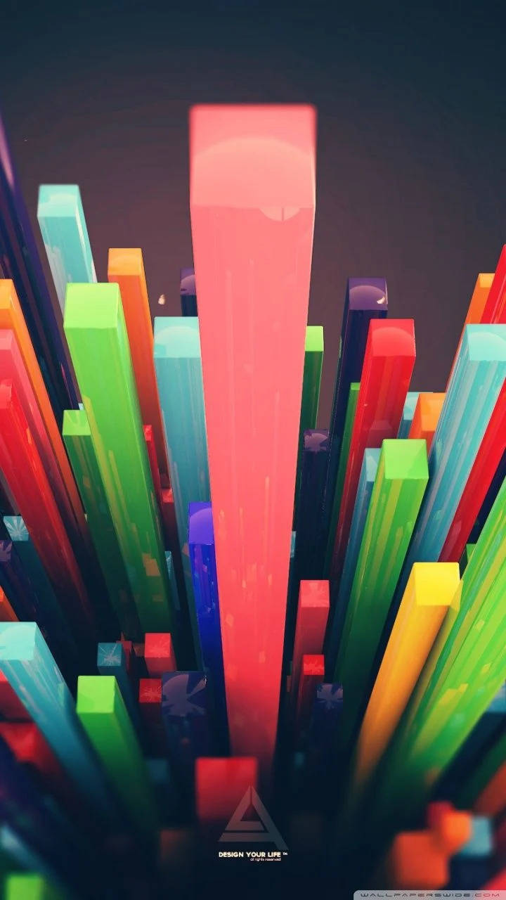 Tall Columns Of Squares Mobile 3d Wallpaper