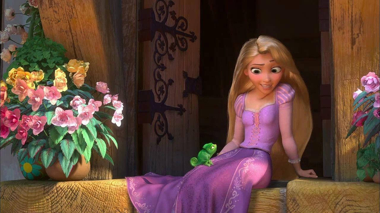 Tangled Rapunzel With Pascal Wallpaper