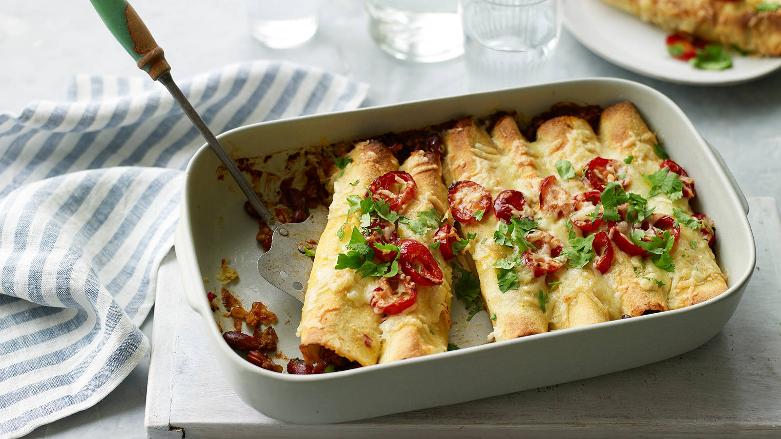 Tasty Cheesy Enchiladas Rolls Wallpaper