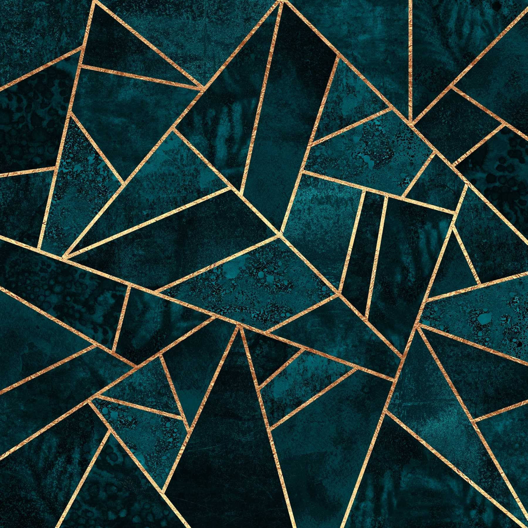 Teal Stain Textured Glass Pattern Wallpaper