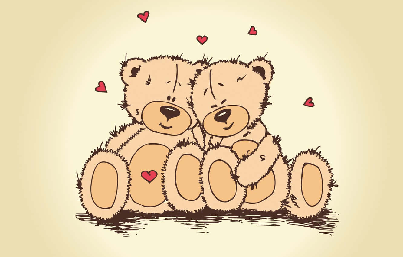 Teddy Bears Cute Valentines Digital Artwork Wallpaper