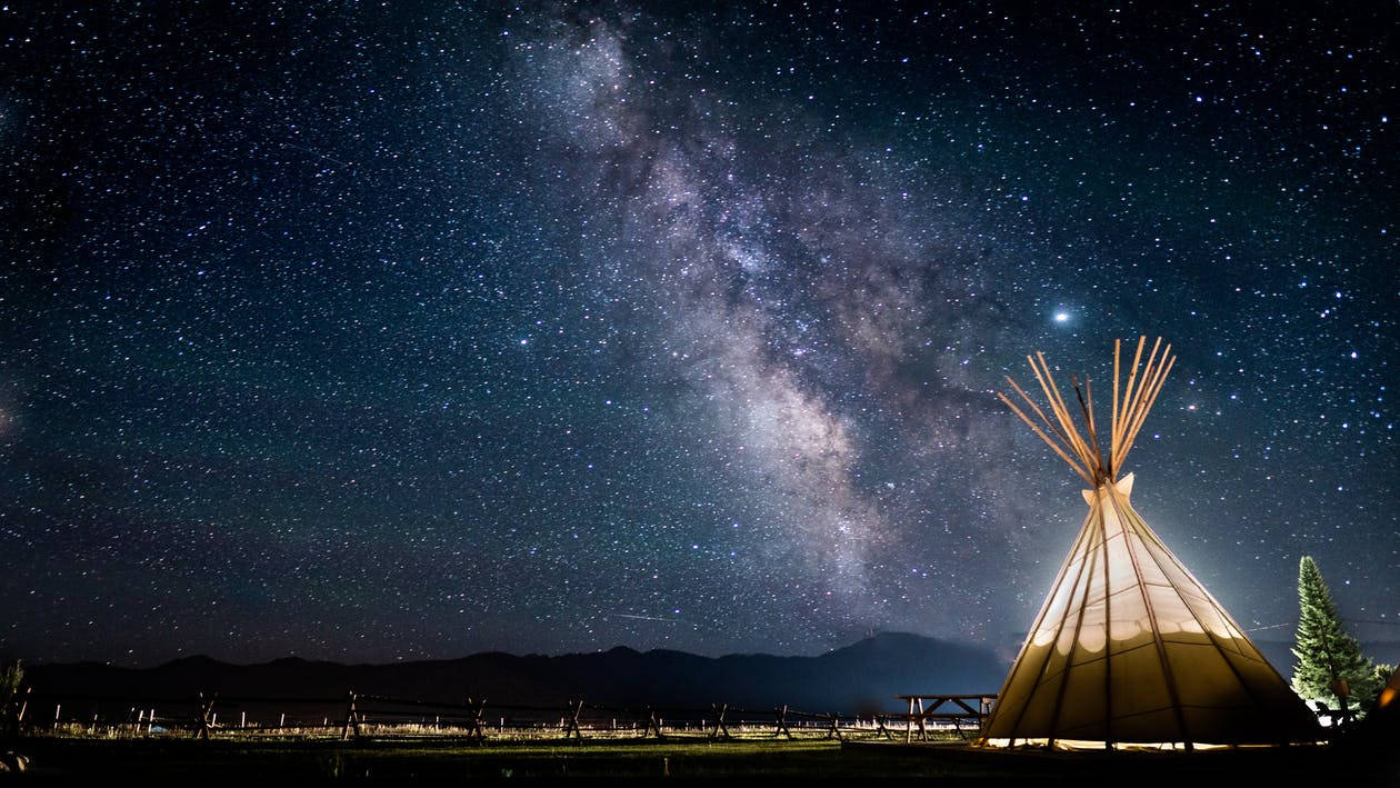 Teepee Under Starry Sky Facebook Cover Wallpaper