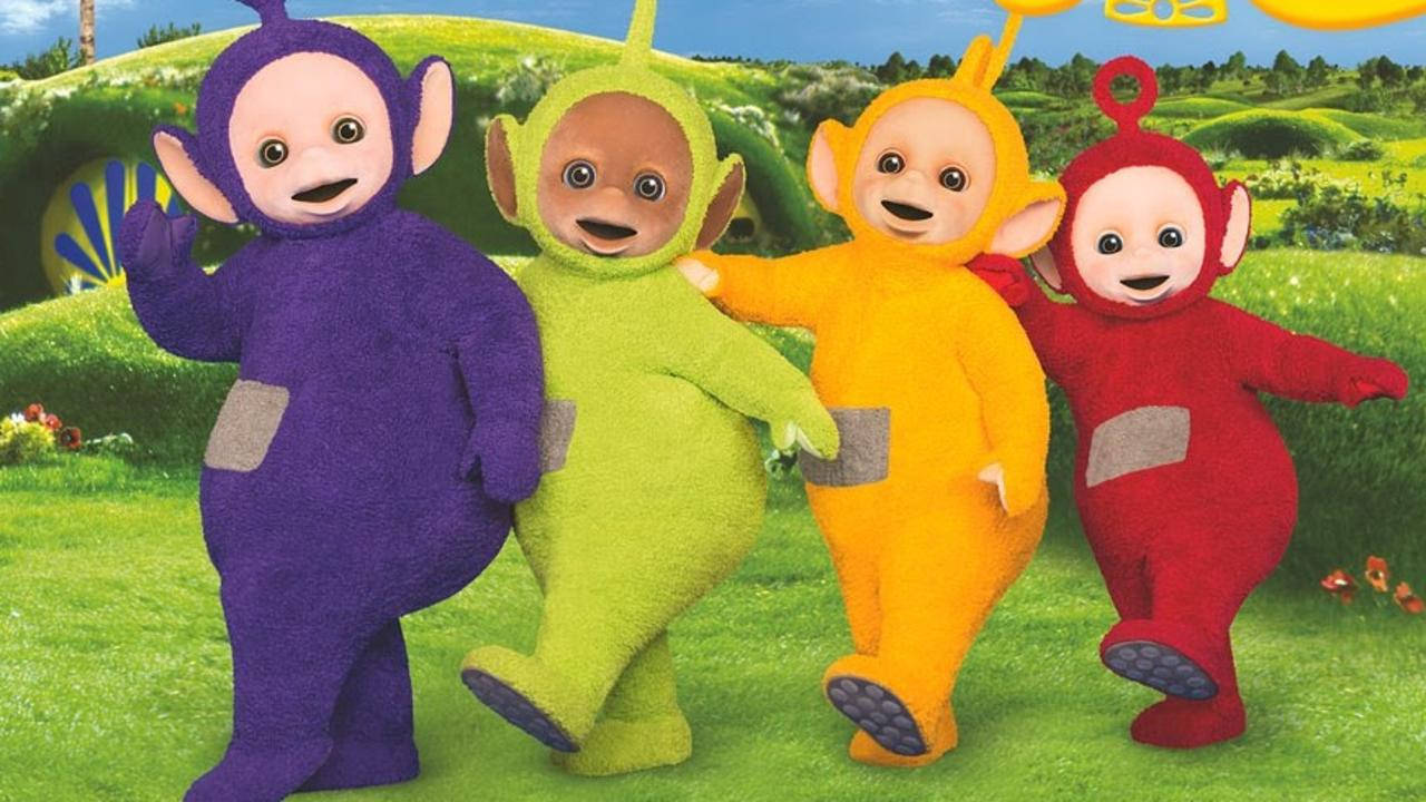 Teletubbies Mascots Lined Up Wallpaper