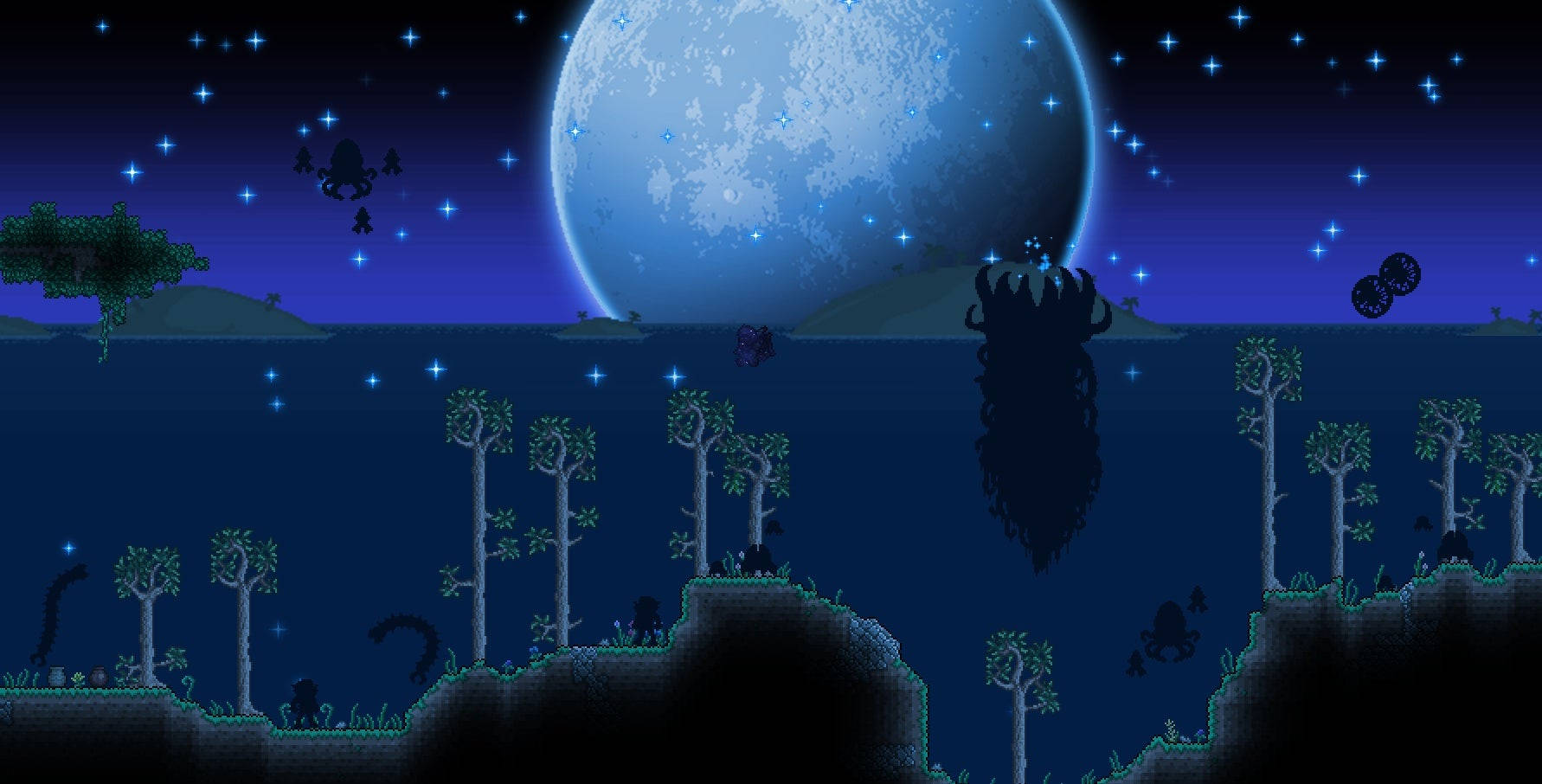 Terraria Moon Lord Underwater Wallpaper