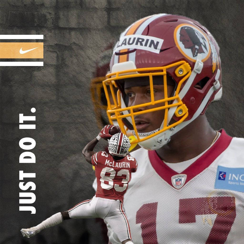 Terry Mclaurin Football Washington Redskins Just Do It Wallpaper