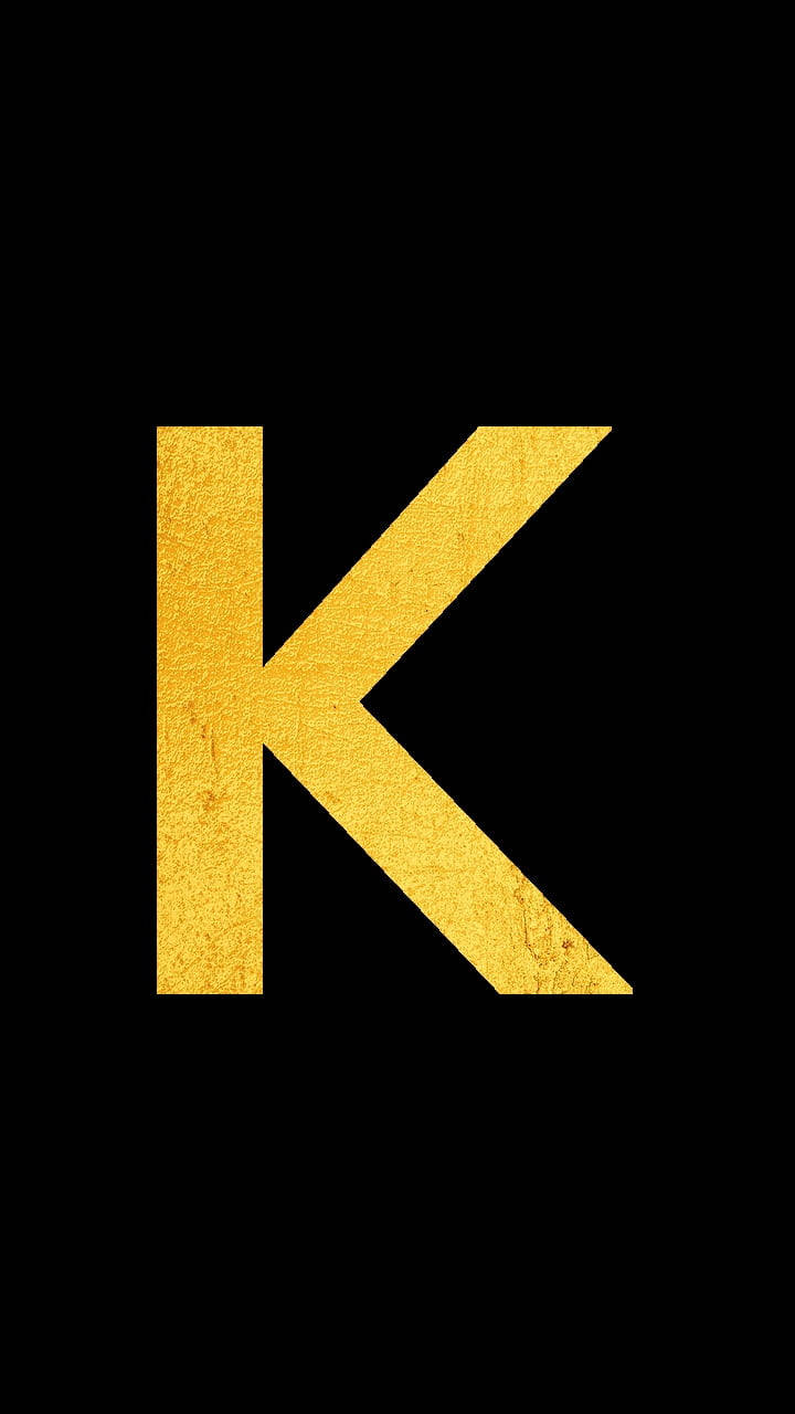 Textured Gold K Alphabet Wallpaper