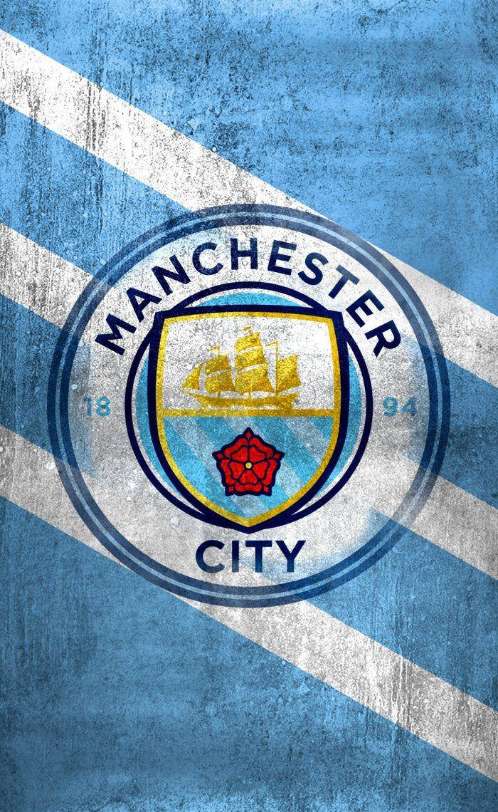Textured Manchester City Logo Phone Wallpaper