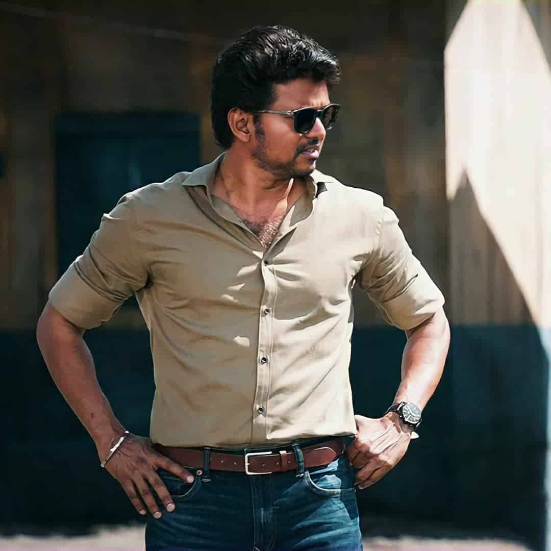 Thalapathy Vijay In Beige Shirt - High Definition Image Wallpaper