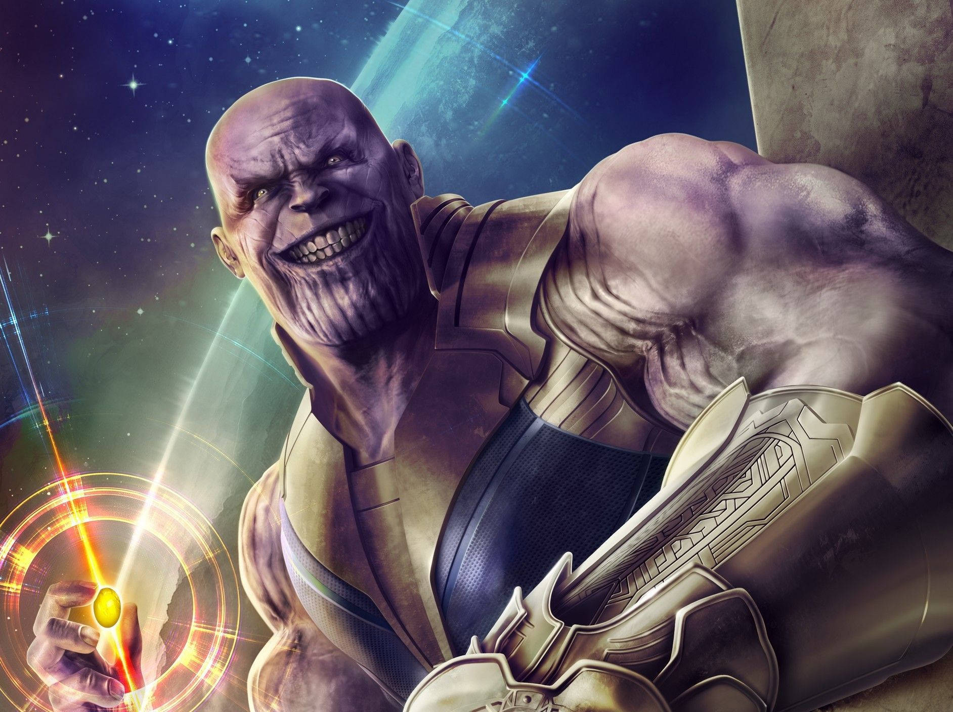Thanos Infinity Stone Artwork Hd Wallpaper