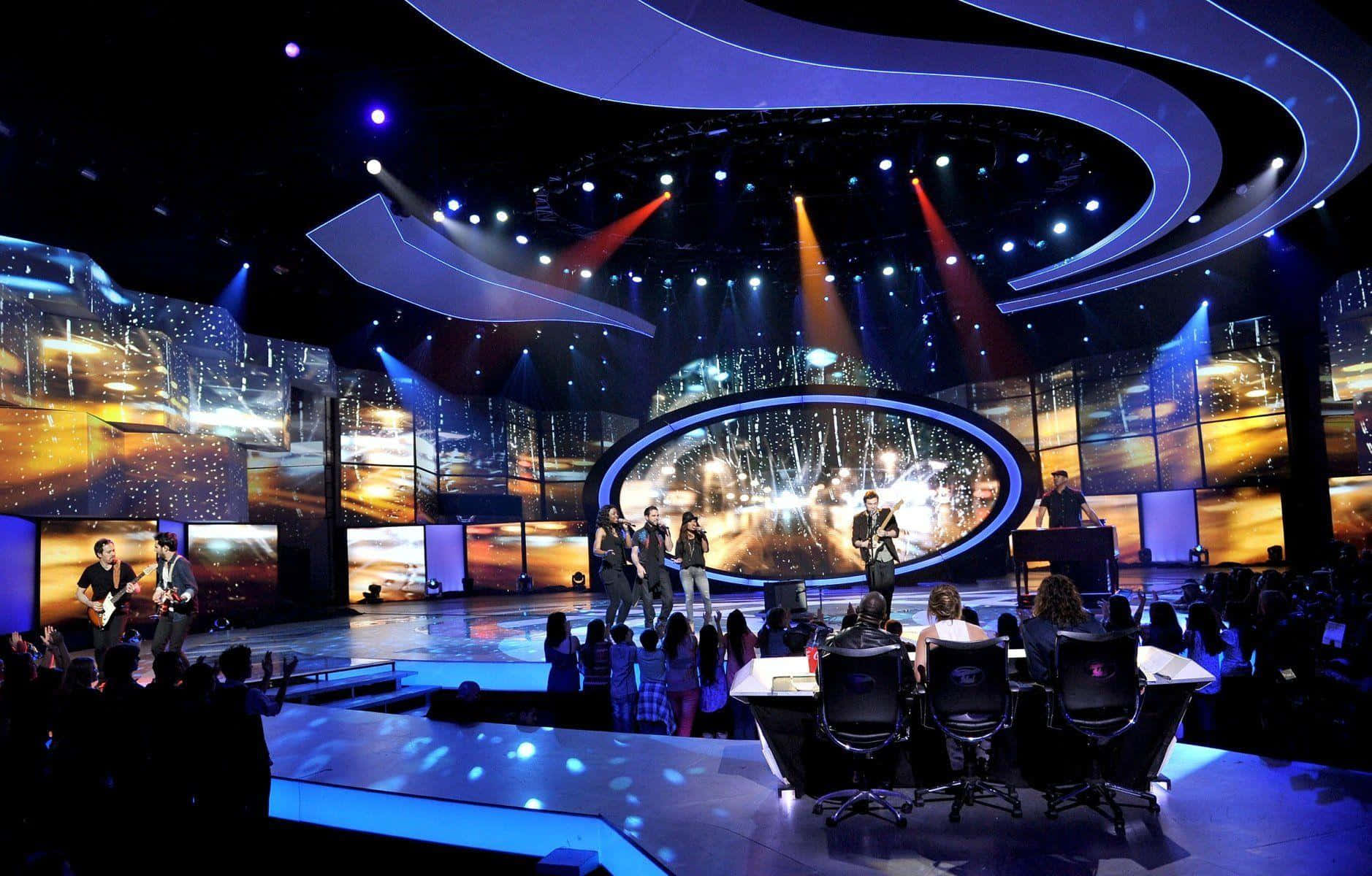 The American Idol Stage Is Set For An Epic Performance Wallpaper