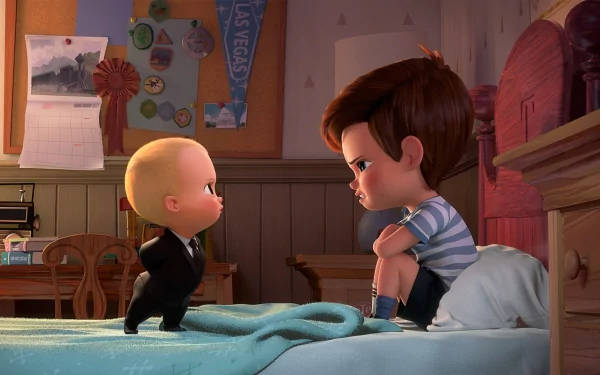 The Boss Baby Ted In Bed Wallpaper