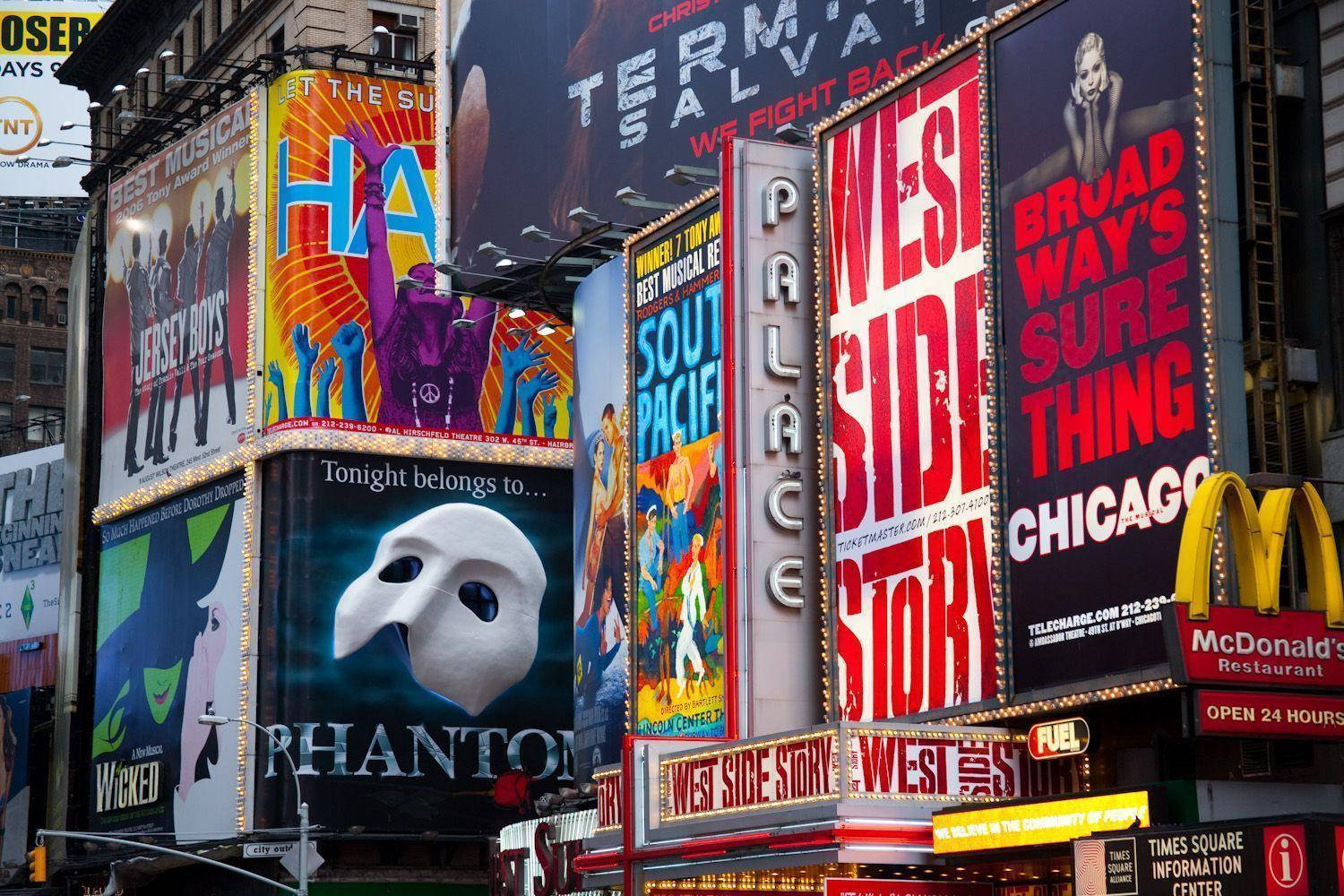 The Bright Lights Of Broadway Wallpaper
